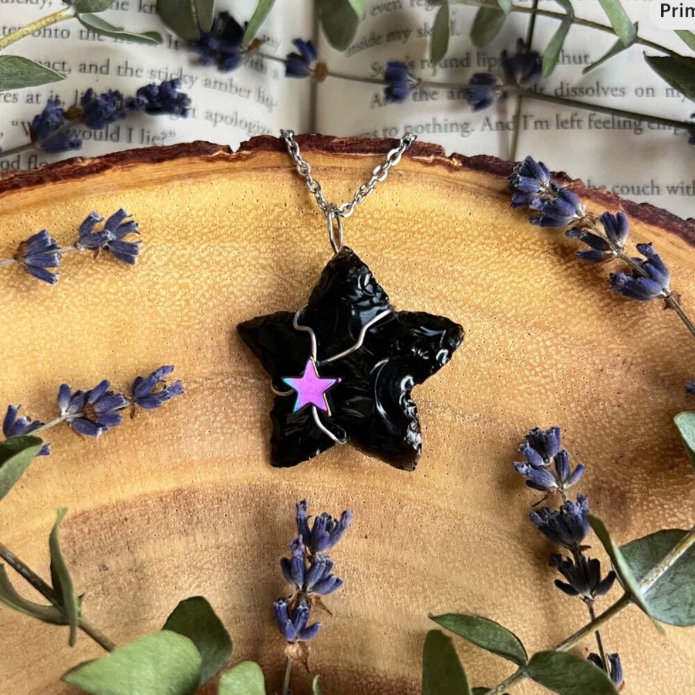 Black Obsidian Star Necklace